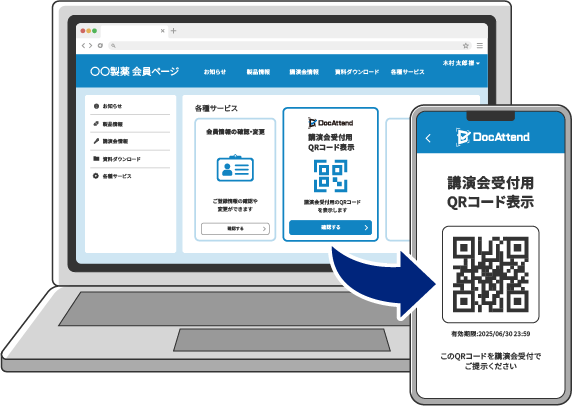 DocAttendパスをオウンドサイトに埋め込み